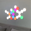 Uniquely arrange cross pattern quantum touch light against wall overage couch