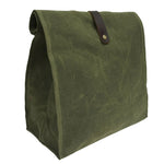 Waxed Canvas Leather Lunch Bag Forest color
