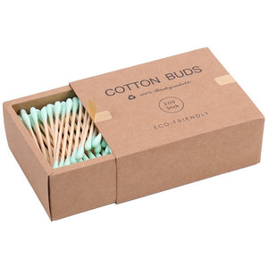 Double sided Bamboo cotton bud Q-tip Green