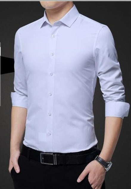 Stainproof Men's slim fit dress shirt