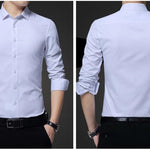 Stainproof Men's slim fit dress shirt