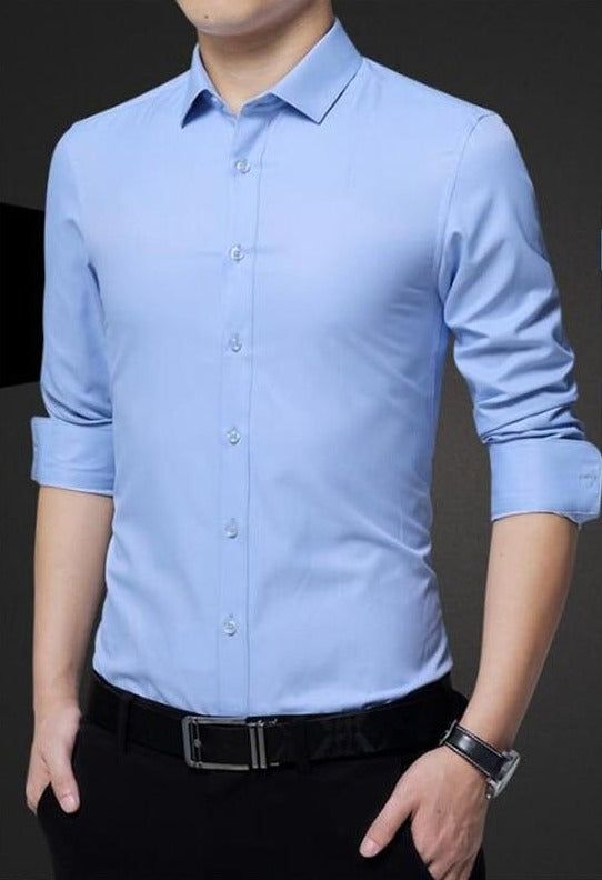 Stainproof Men's slim fit dress shirt