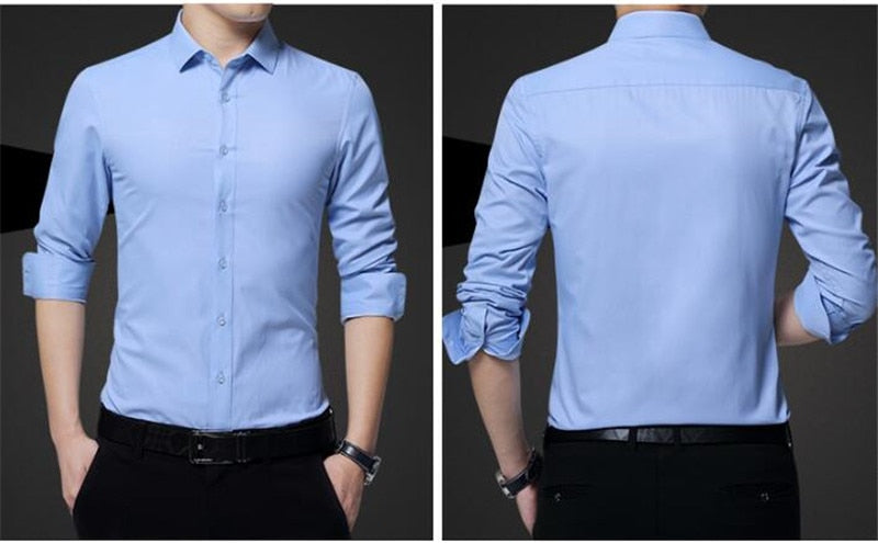 Stainproof Men's slim fit dress shirt